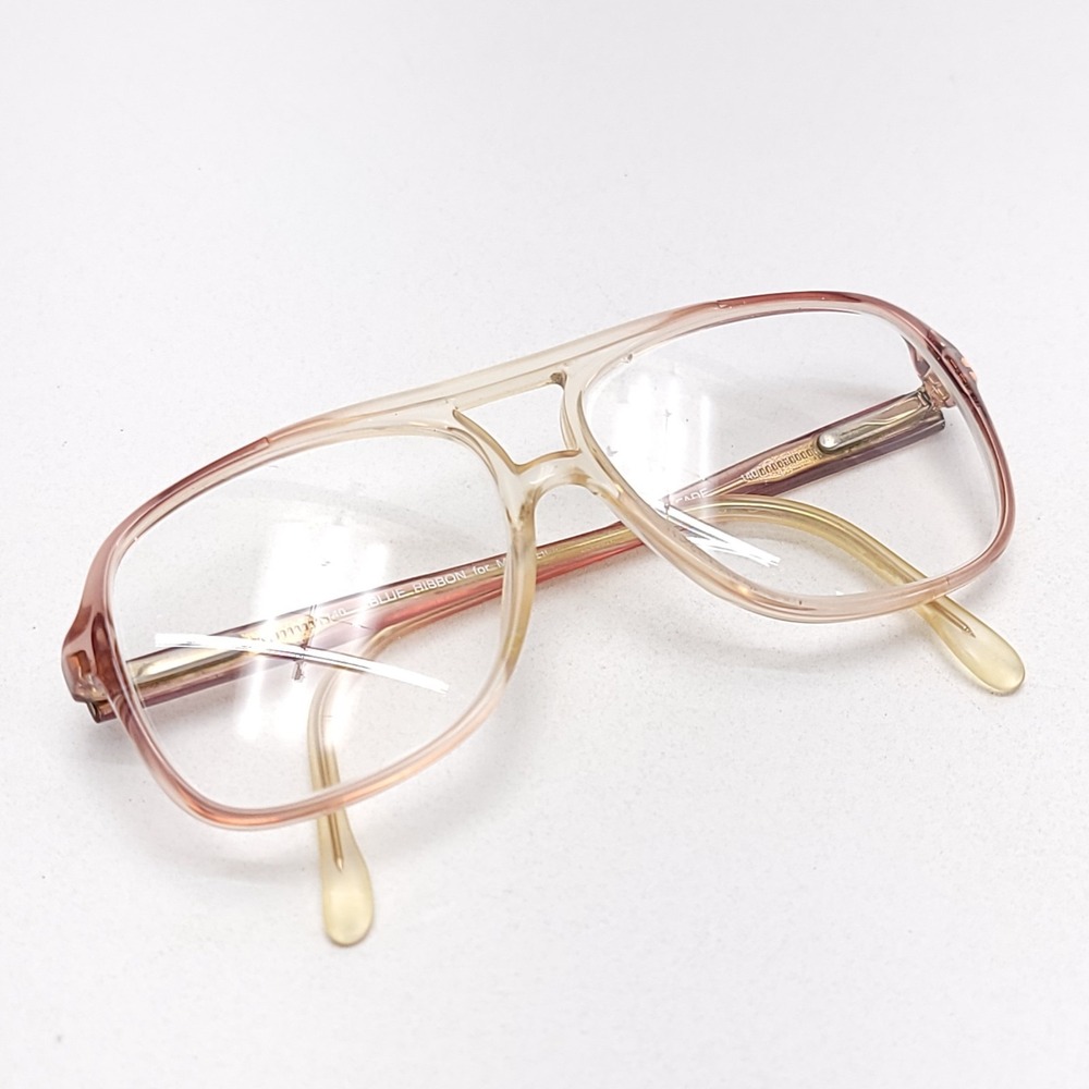 Vintage Blue Ribbon Grey Fade Brown‎ Pilot Glasses FRAMES ONLY